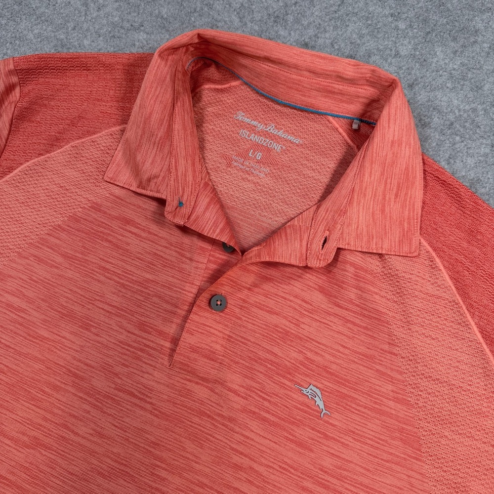 Tommy Bahama Mens Polo Large Coral IslandZone Mesh Performance Short Sleeve